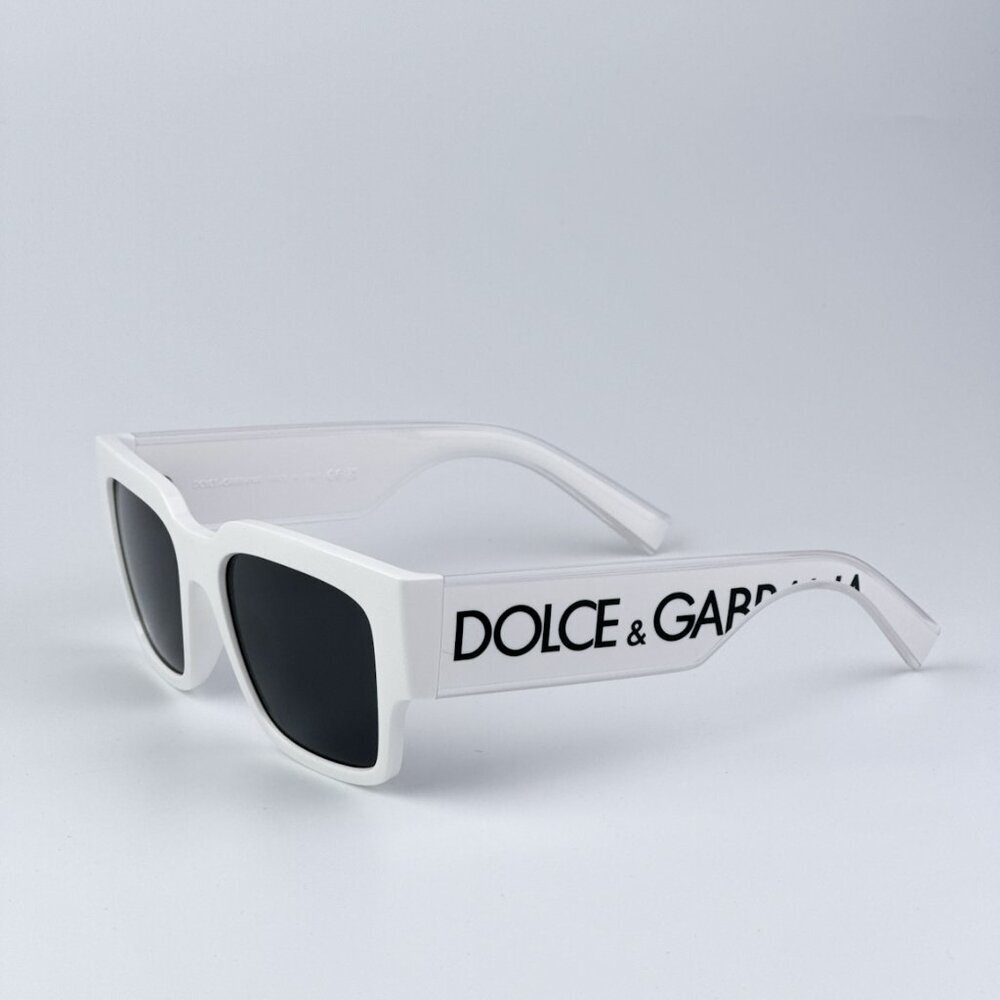 D&G DG6184 331287 BRAND NEW Sunglasses White Dark Grey Square Unisex - Picture 8 of 11